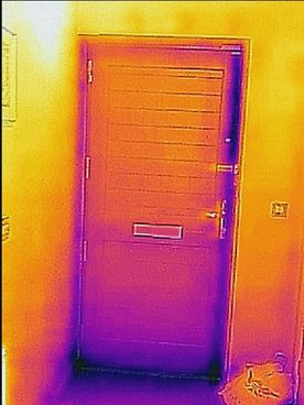 Warped Front Door Showing Heat Loss